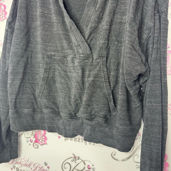 Diadora sweater kangaroo pounce v neck oversized grey black comfy pull over - Picture 8 of 9